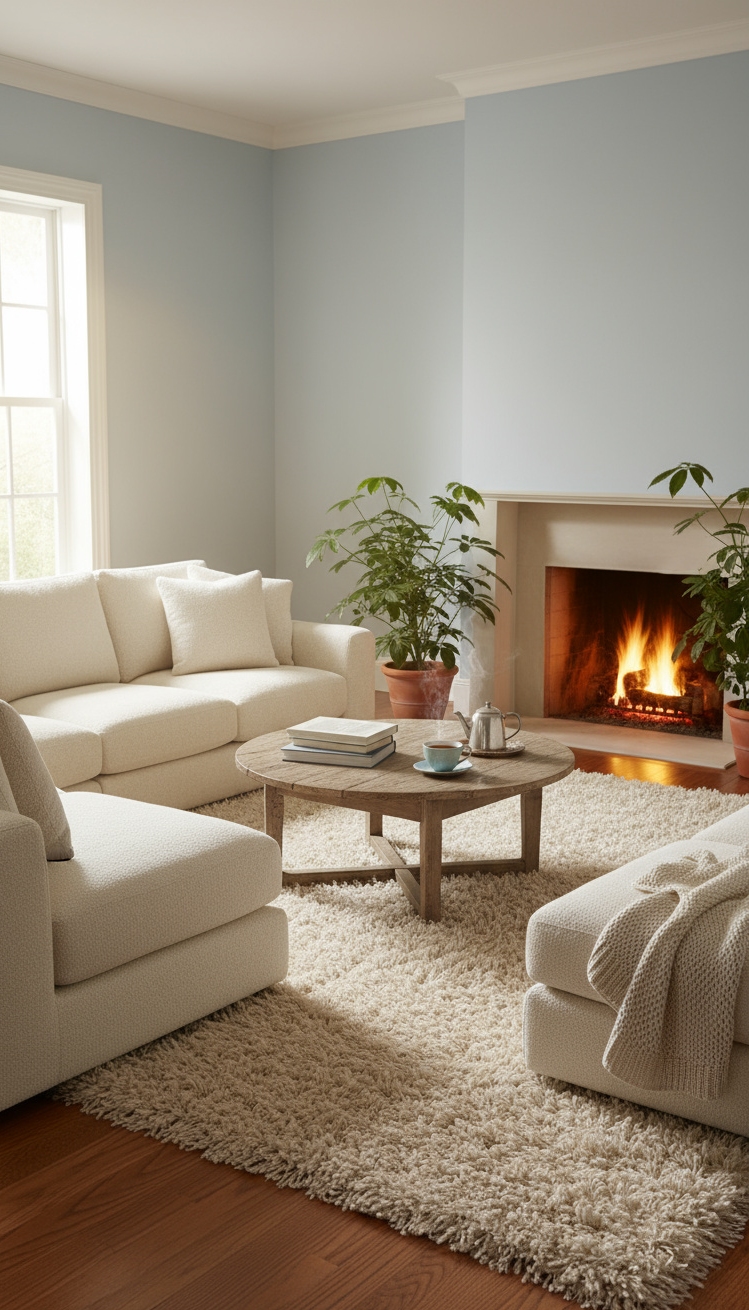 serene interior colors - Serene Interior Colors: Sky Blue Whisper - The walls, painted in a shade called 