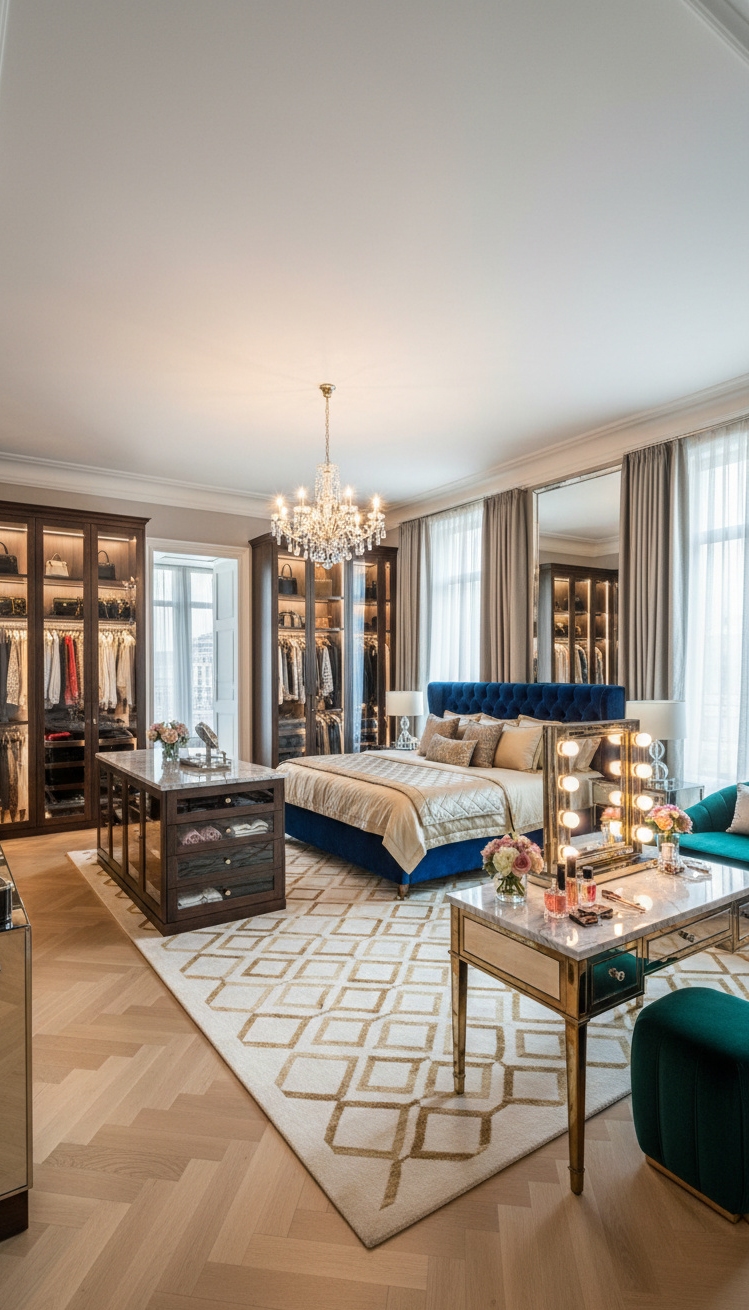 luxury bedroom master design - Master Bedroom: Stylish Design Ideas - These plush velvet chairs beckon you into a...