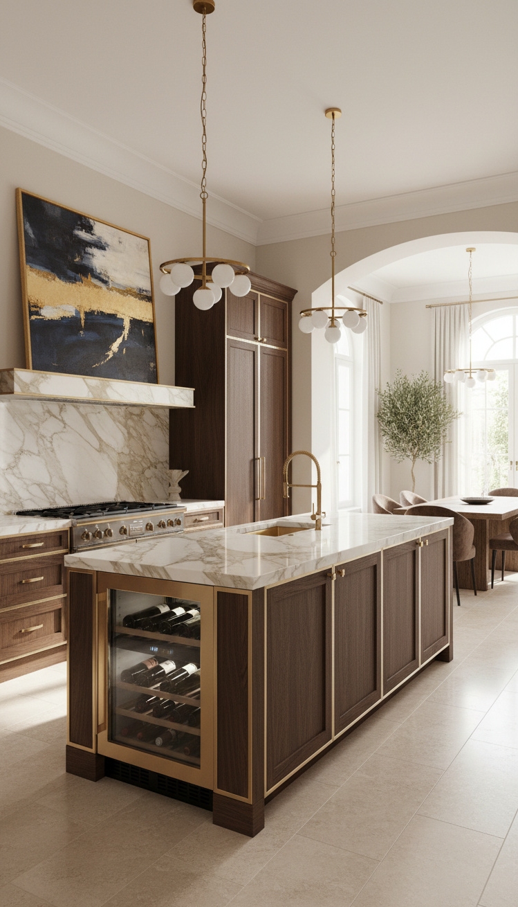 Modern Italian Kitchen Ideas - Italian Kitchens: Luxury Design Ideas - The marble island anchors this Italian kitchen, its...