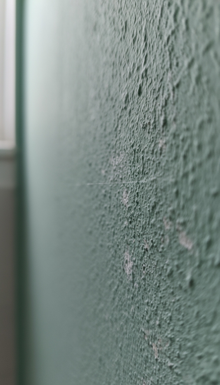 Trending Bathroom Colors - Textured Walls: Serene Bathroom Color Trends - This seafoam green wall, painted in Sherwin-Williams Comfort...