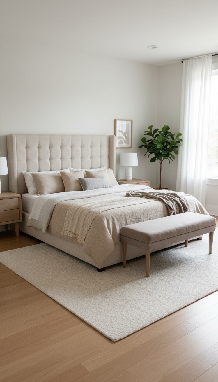 luxury bedroom master design - Luxury Master Bedroom Design Ideas - luxury bedroom master design - The tufted headboard commands attention, upholstered in a...