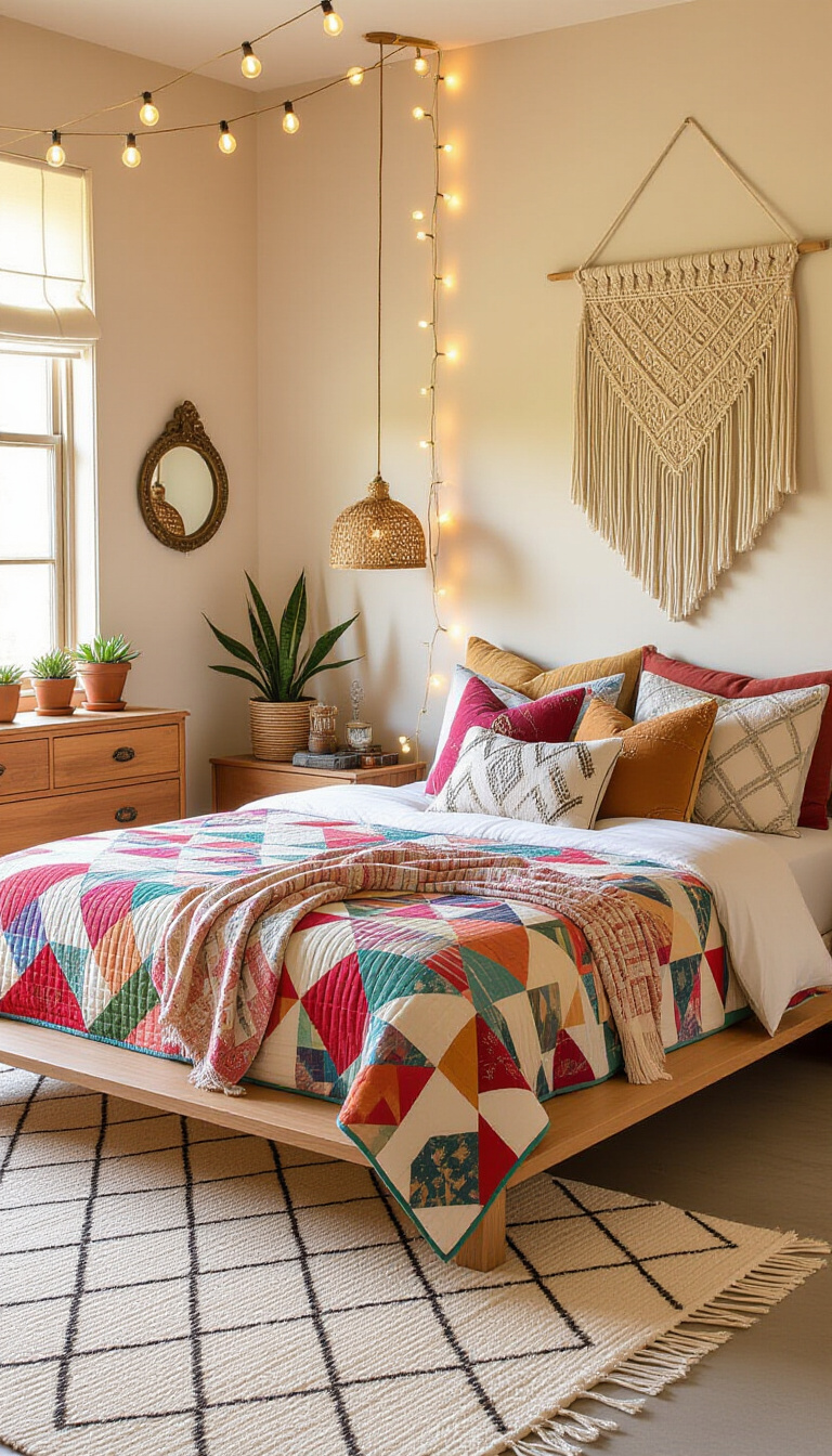 luxurious bedroom ideas - Golden Hour Bohemian Bedroom Bliss - Golden hour spills into this bohemian bedroom, painting...