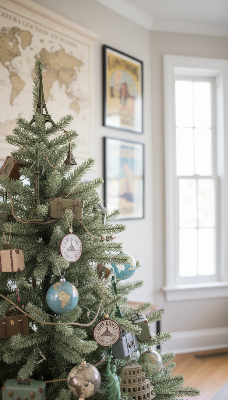 christmas tree decor ideas - Travel-Themed Christmas Tree Decor Ideas - This travel-themed Christmas tree invites you on an...