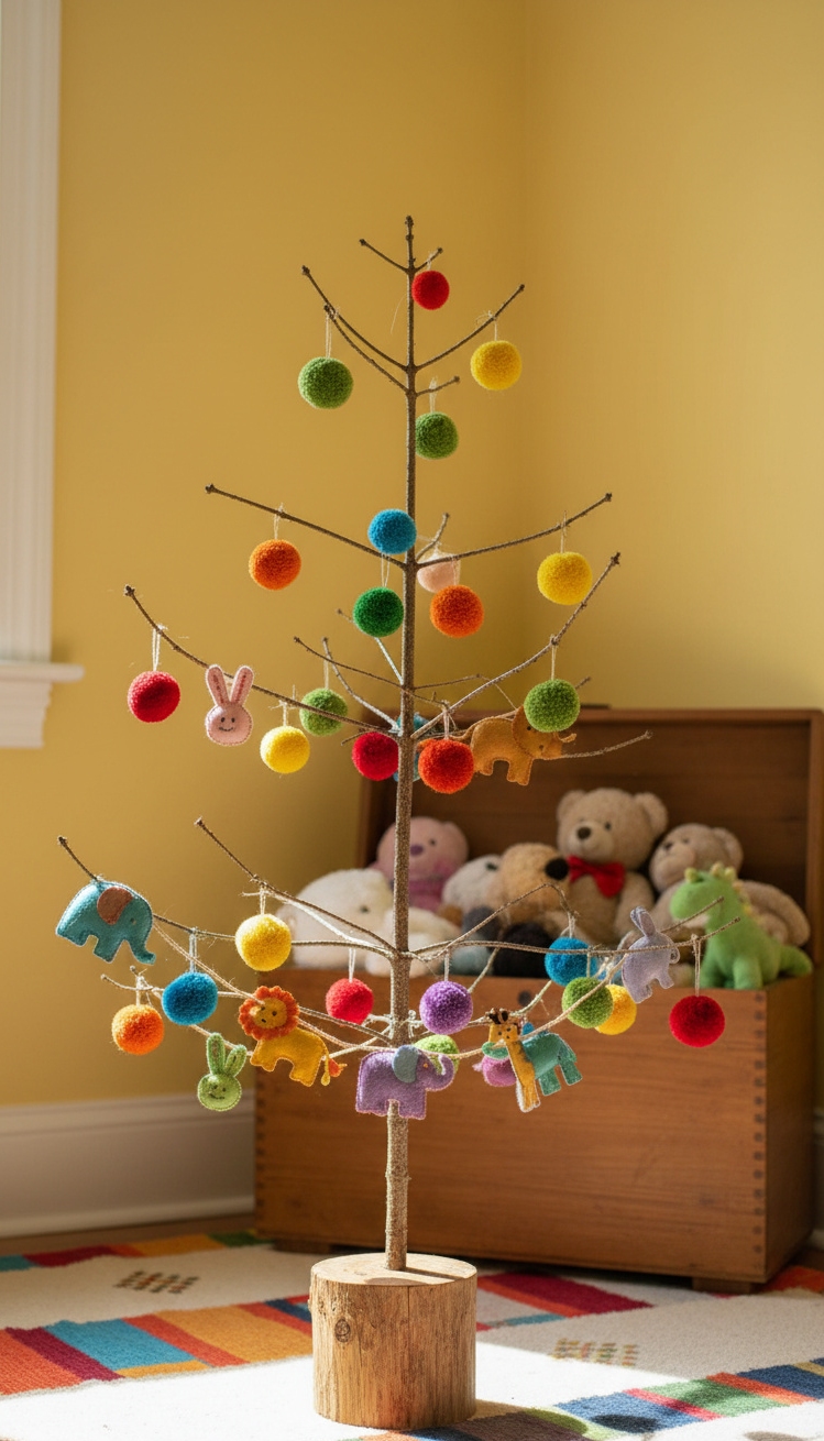 christmas tree decor ideas - Colorful Christmas Tree Decor Ideas - This Christmas tree bursts with handmade charm, a...