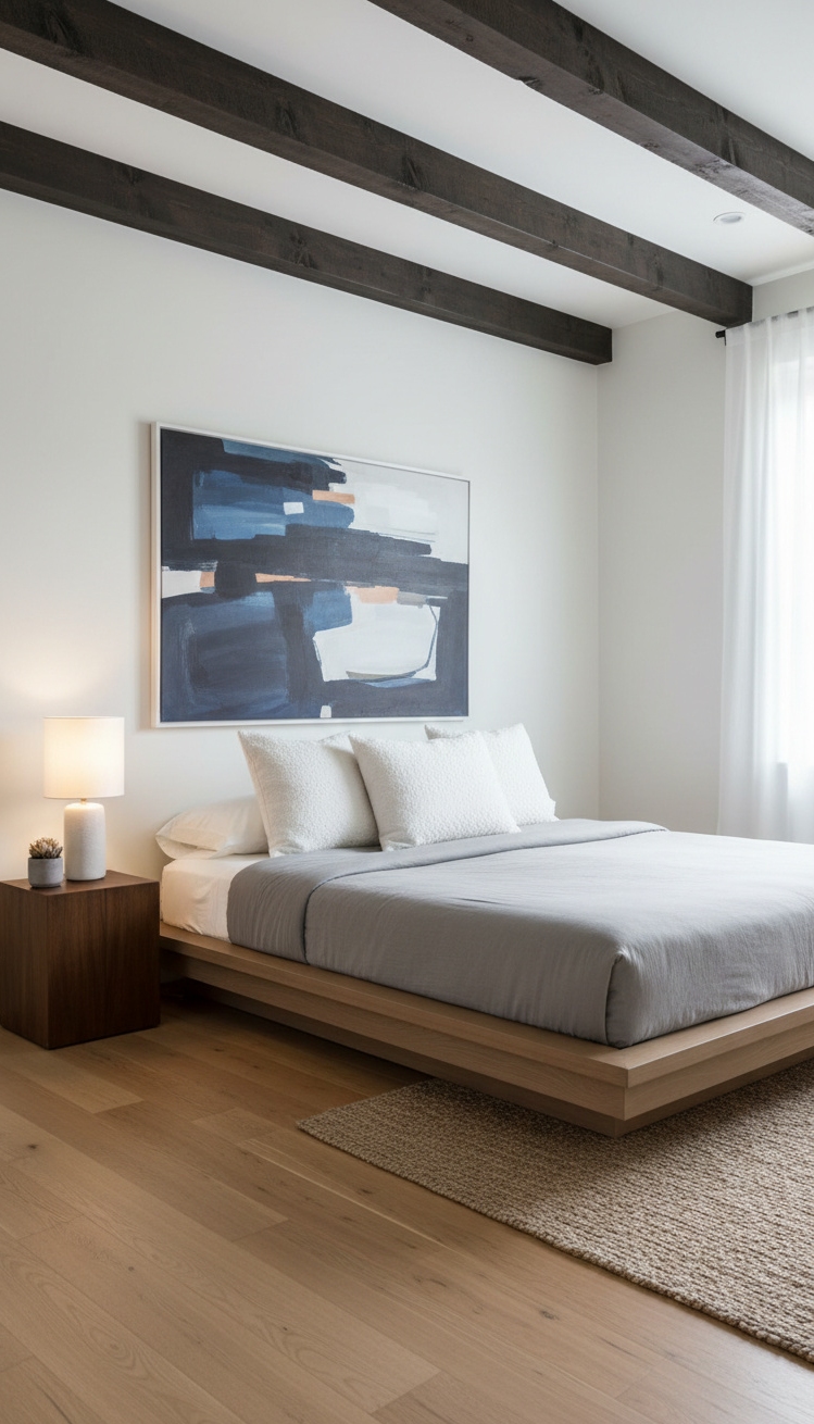 exposed beams bedroom - Exposed Beams: Bedroom Design Ideas - exposed beams bedroom - These dark beams command attention. They stretch across...