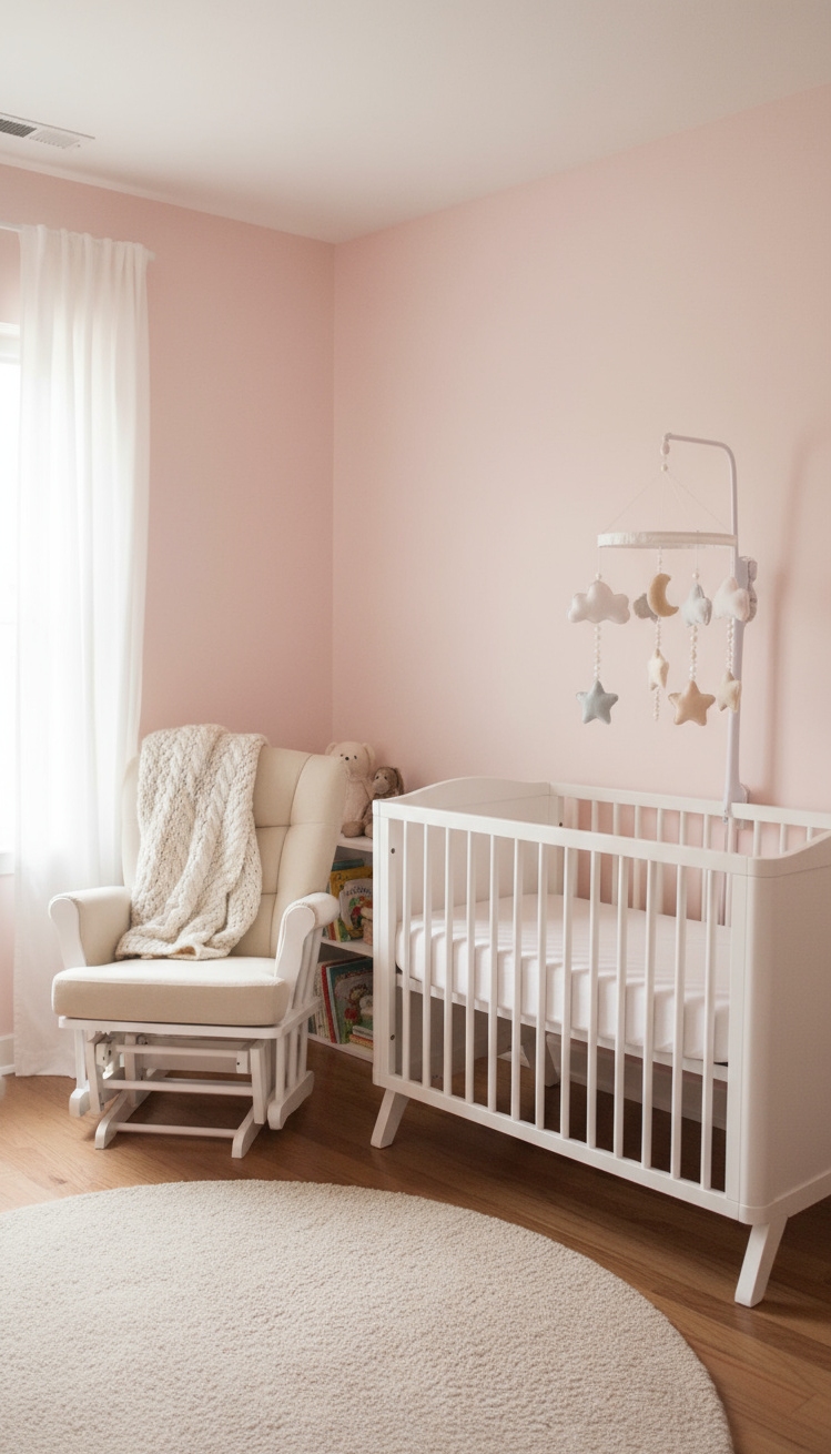 serene interior colors - Serene Spaces: Pastel Pink Nursery - The 