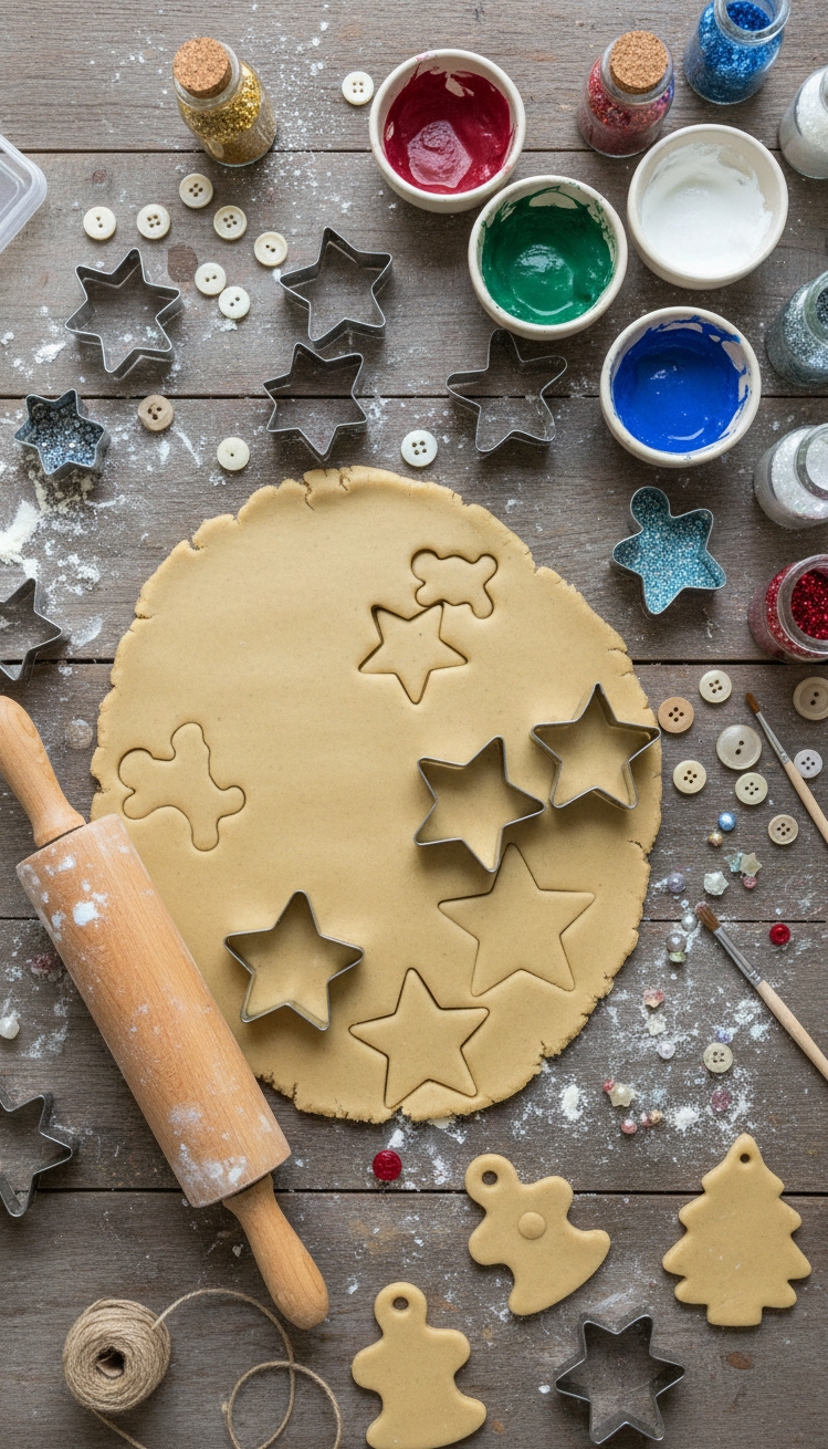 christmas ornament crafts - Crafting Stylish Salt Dough Ornaments - These salt dough supplies look ready for some...