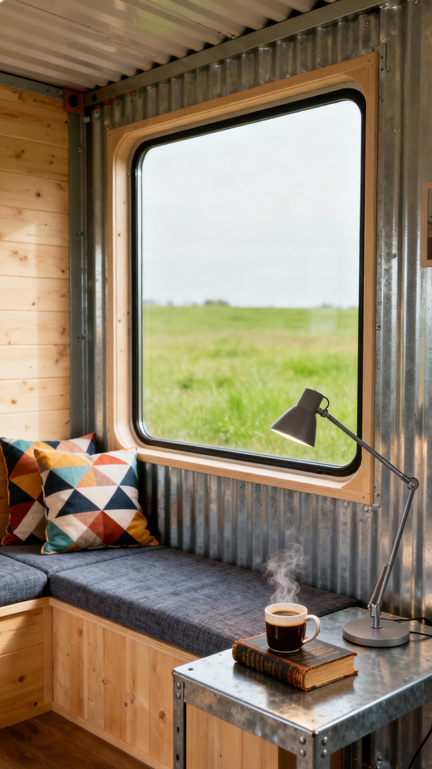 reading nook ideas - Container Cozy: A Reading Nook Design - This repurposed shipping container reading nook instantly transports...