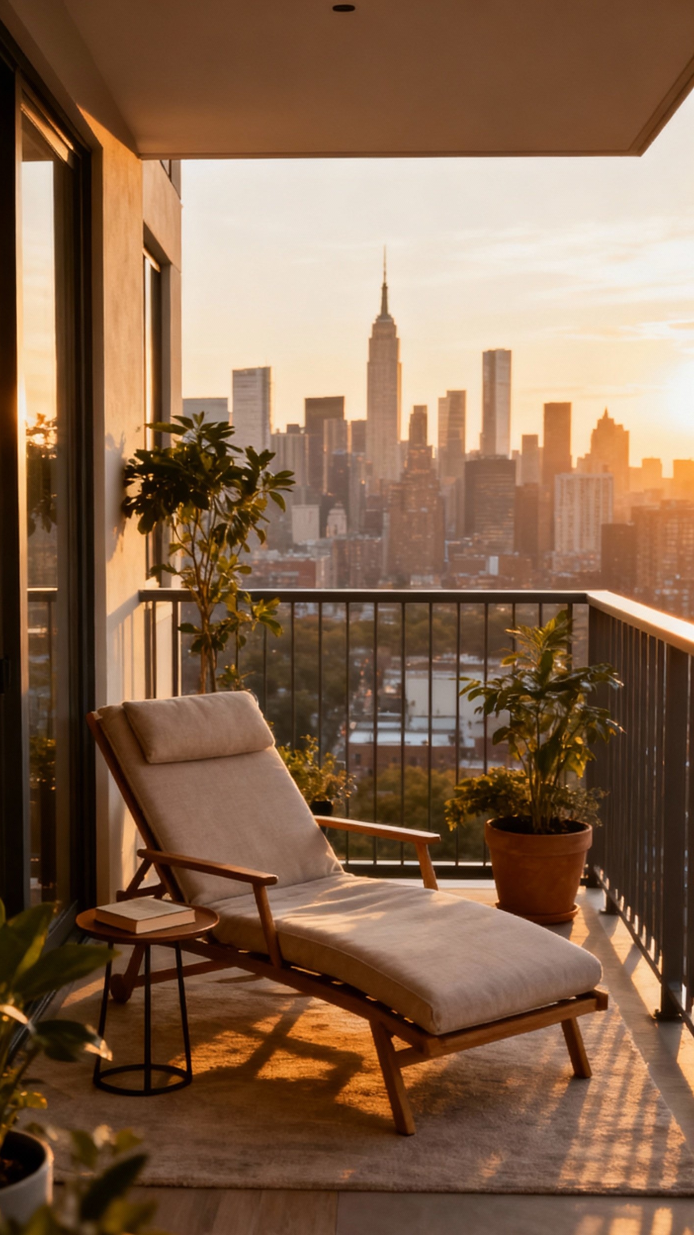 reading nook ideas - Skyline Views: Balcony Reading Nook - The reading nook beckons with its plush, oversized...
