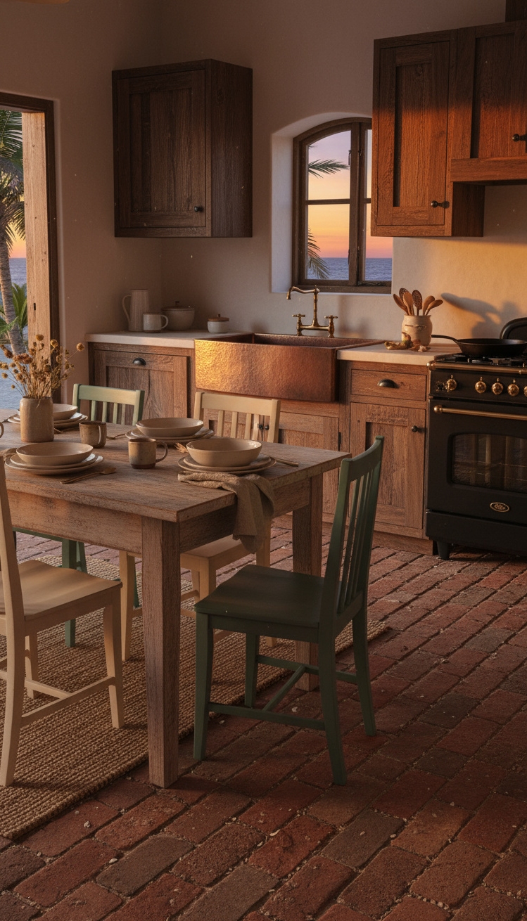 Beach Cottage Kitchens - Beach Cottage Kitchen: Rustic Sunset Charm - The reclaimed wood cabinets immediately draw your eye,...