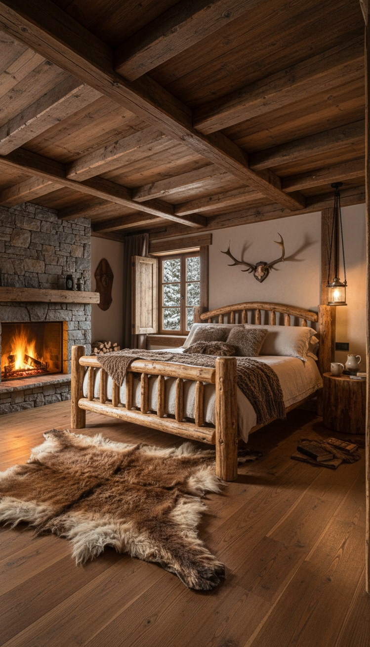 exposed beams bedroom - Exposed Beams: Rustic Bedroom Charm - exposed beams bedroom - These rough beams command attention, drawing your eyes...