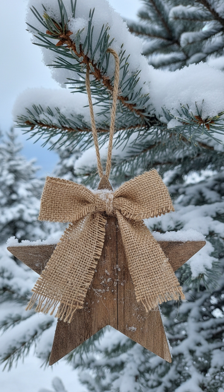 christmas ornament crafts - Rustic Christmas Ornament Design Ideas - These wooden star ornaments feel so grounded. The...