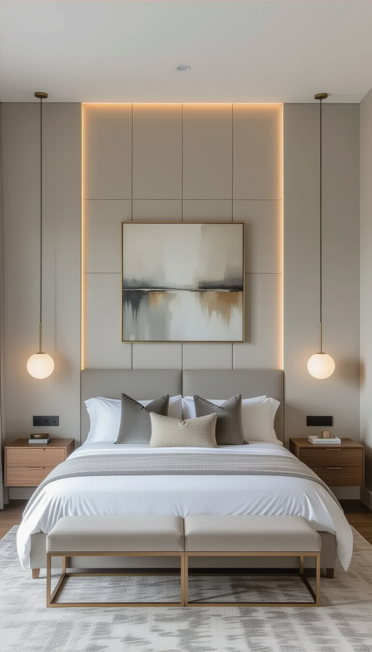 luxurious bedroom ideas - Statement Headboards: Bedroom Design Elevated - Imagine sinking into this serene sanctuary, a bedroom...