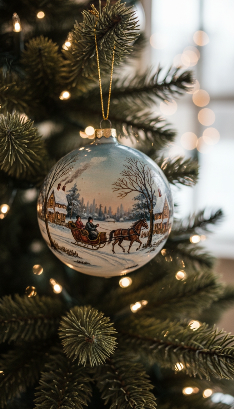 christmas tree decor ideas - Vintage Ornament: A Nostalgic Christmas Tree - This vintage glass ornament steals the show with...