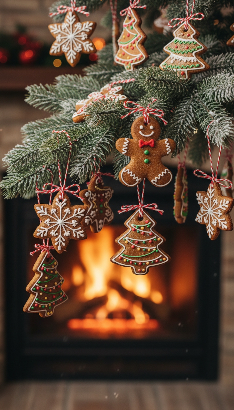 christmas tree decor ideas - Edible Christmas Tree Ornament Design - These gingerbread ornaments transform a classic Christmas tree...