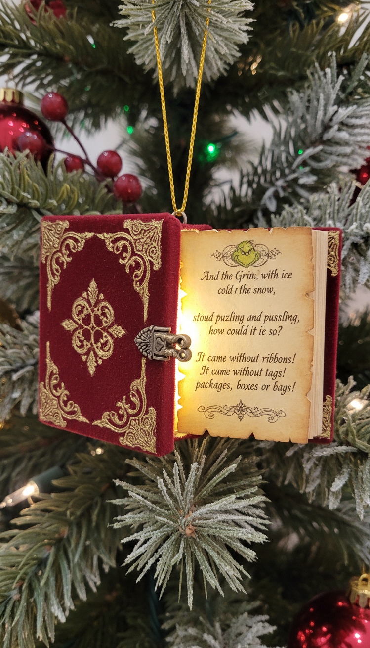 christmas tree decor ideas - Literary Ornament: A Novel Christmas Touch - This book ornament invites us closer with its...