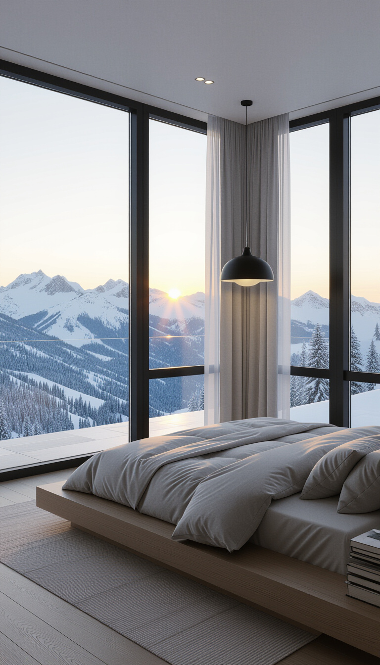luxurious bedroom ideas - Elevated Bedroom Design: Mountain View Serenity - Imagine waking in this serene sanctuary. The low...