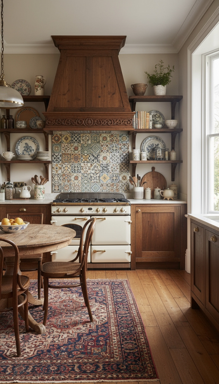 open kitchen ideas - Vintage Charm in Open Kitchen Design - This vintage gas range immediately grabs your attention...
