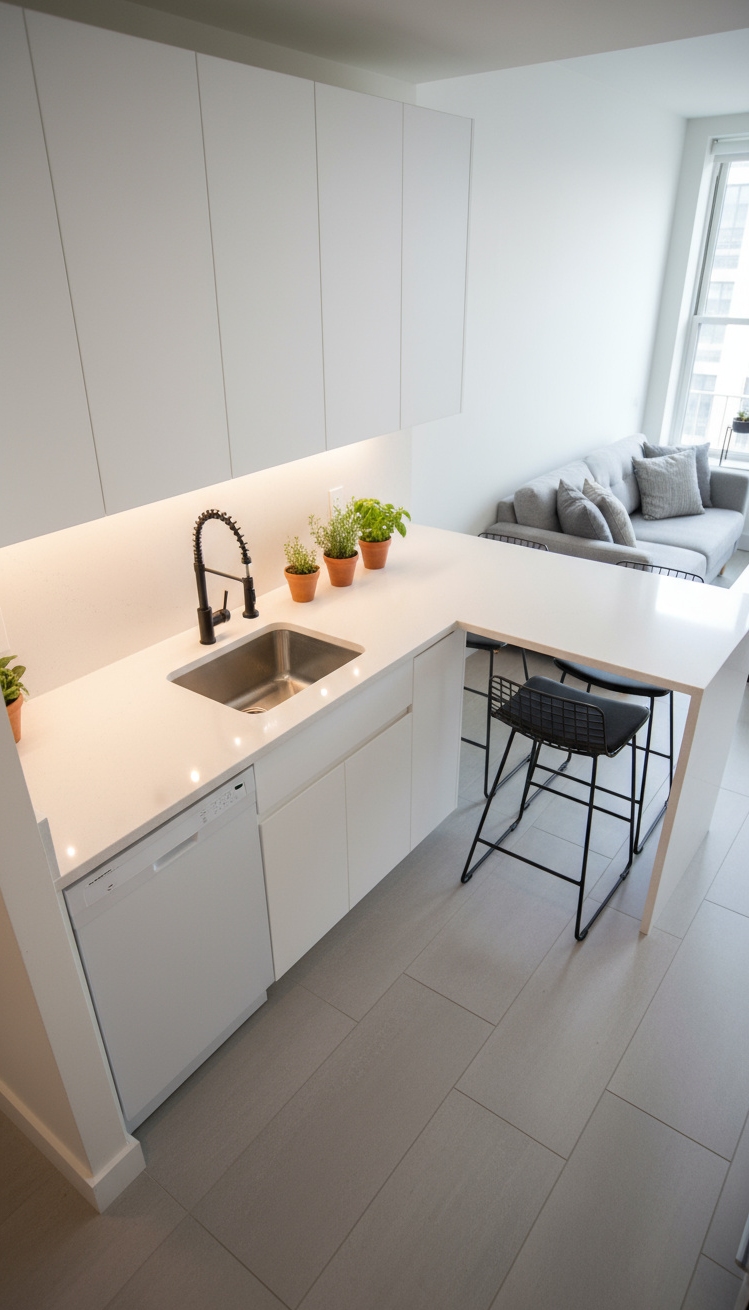 open kitchen ideas - Open Kitchens: Quartz Countertop Focus - The crisp white quartz countertop immediately catches your...