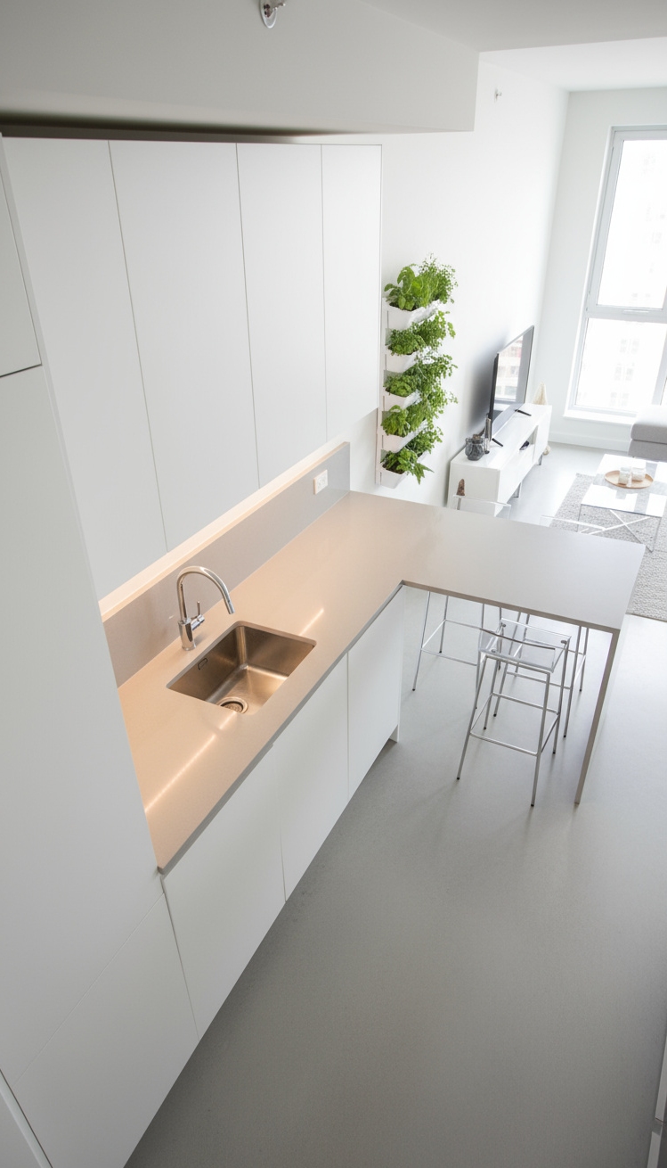 open kitchen ideas - Open Kitchens: Modern Efficiency in Focus - The light grey quartz countertop immediately catches your...