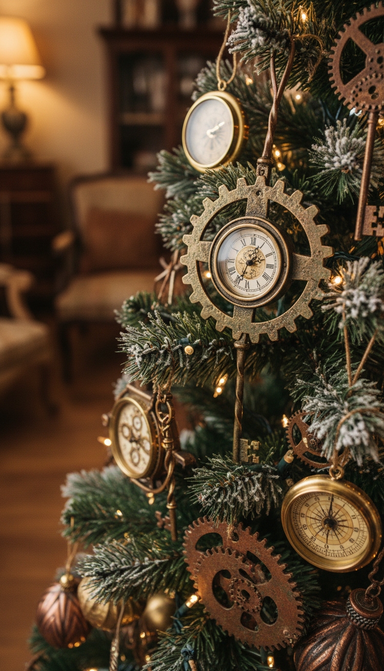 christmas tree decor ideas - Steampunk Christmas Tree Decor Ideas - This steampunk Christmas tree is a captivating vision...