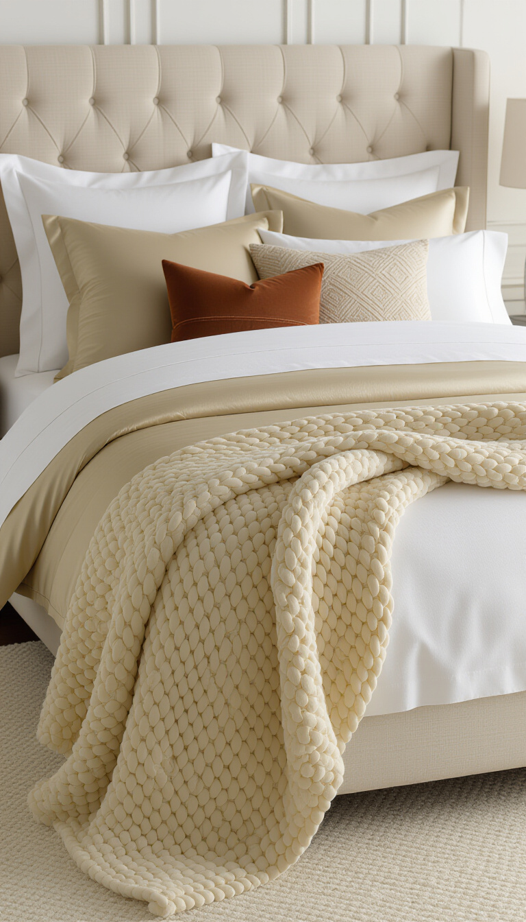 luxurious bedroom ideas - Layered Luxury: Bedroom Design Inspiration - Sink into serenity with this dreamy bedroom scene!...