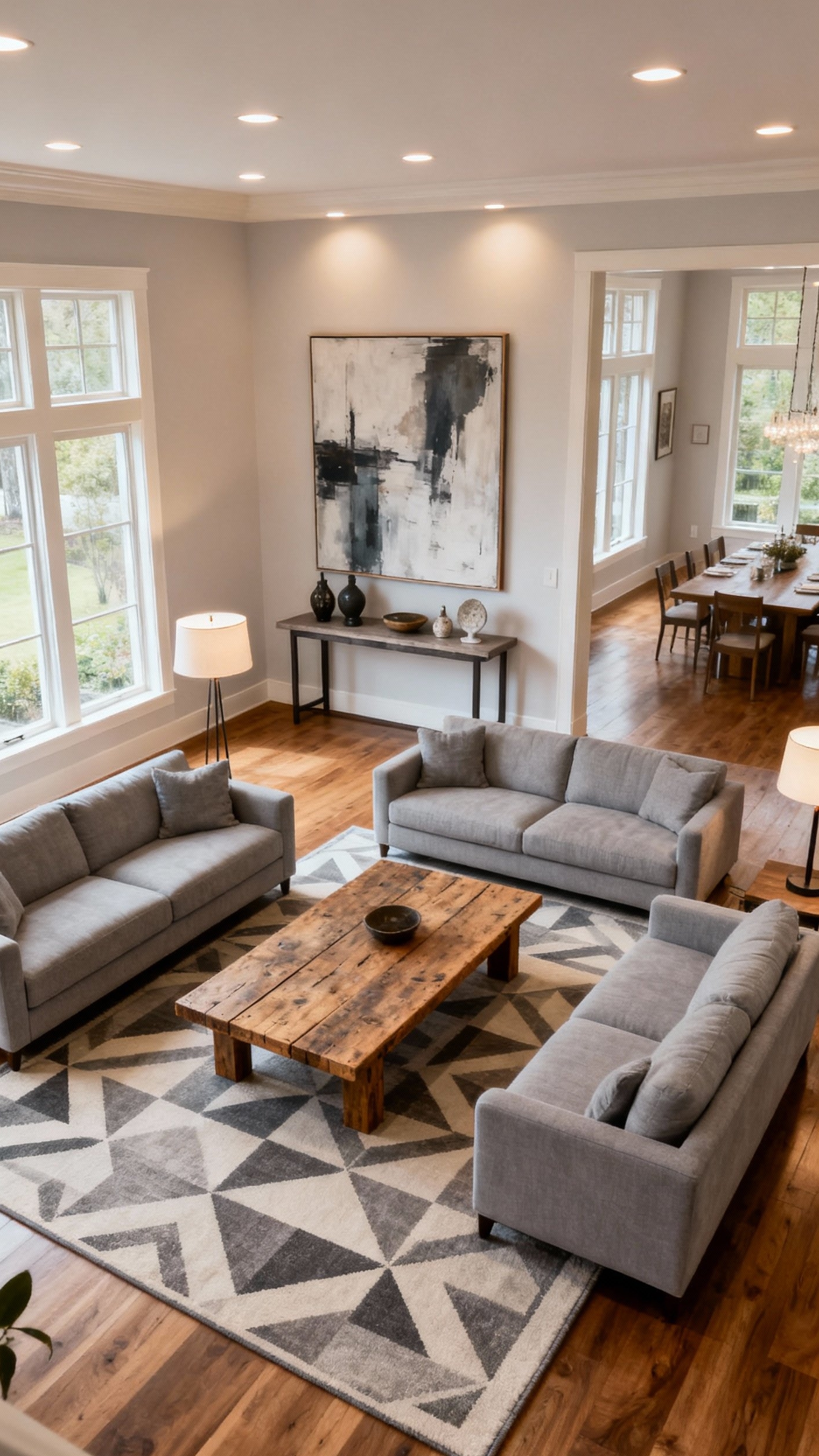 Glamorous transitional living room - Glamorous Transitional Living Room Design - Glamorous transitional living room - The light gray sectional practically invites you to...