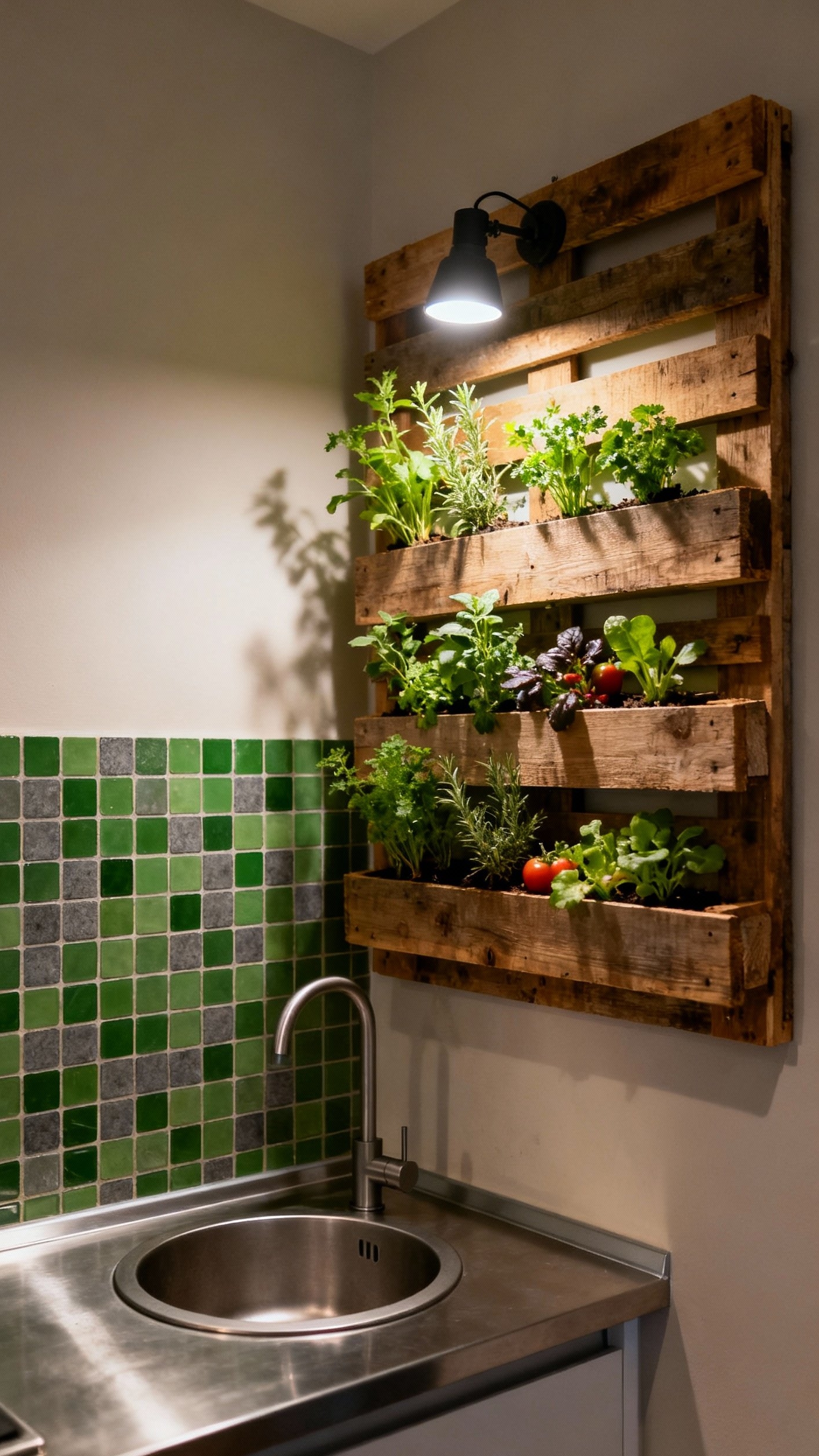 small kitchen ideas - Vertical Gardens: Small Kitchen Design - This vertical garden, overflowing with herbs and tiny...