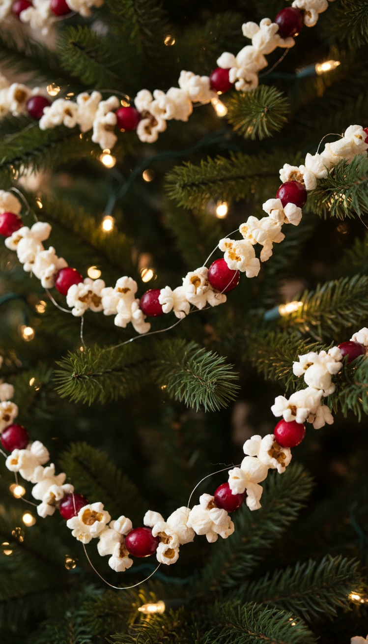 easy christmas ornaments - Easy Christmas Ornaments: Texture & Color - These strung garlands feel both rustic and festive....