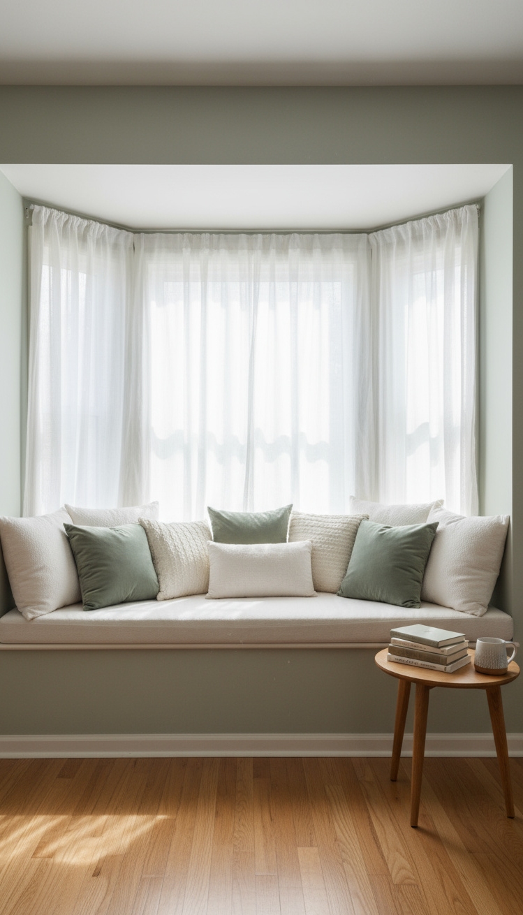 serene interior colors - Serene Spaces: Whispering Willow Interiors - This window seat immediately draws you in with...