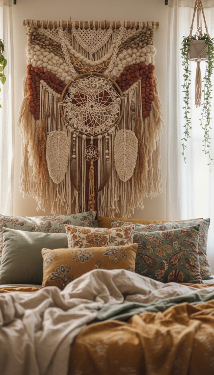 Boho Chic Bedroom - Boho Bedroom: Textured Wall Hangings - These woven wall hangings bring texture right up...