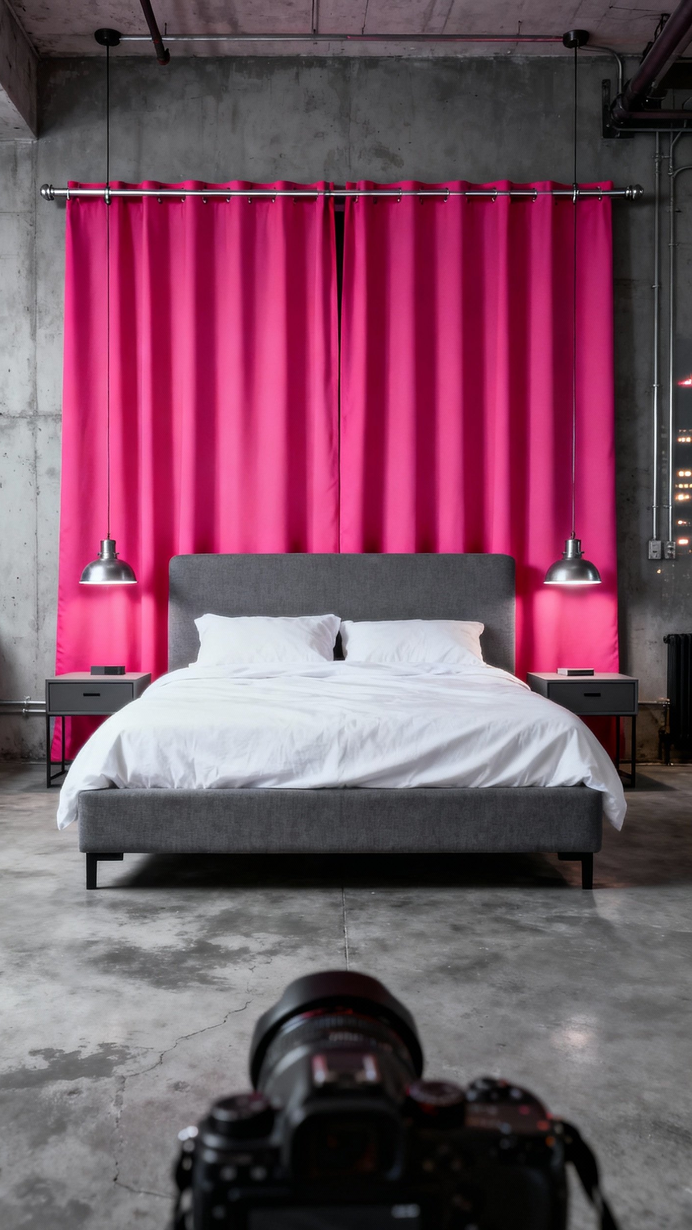 pink curtains bedroom ideas - Pink Curtains: Bedroom Design Inspiration - pink curtains bedroom ideas - These hot pink blackout curtains command attention, instantly...