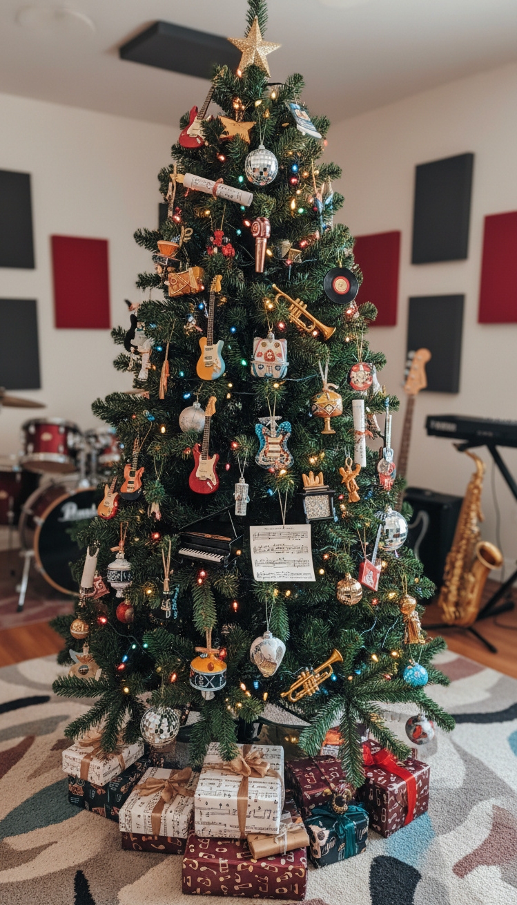 christmas tree decor ideas - Harmonious Holiday: A Musical Tree - This Christmas tree sings a different tune, doesn't...