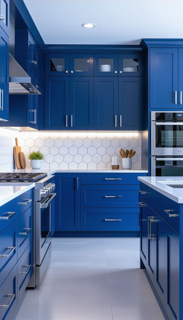 kitchen cabinet colors - Cobalt Dusk: Kitchen Cabinet Color Inspiration - These 