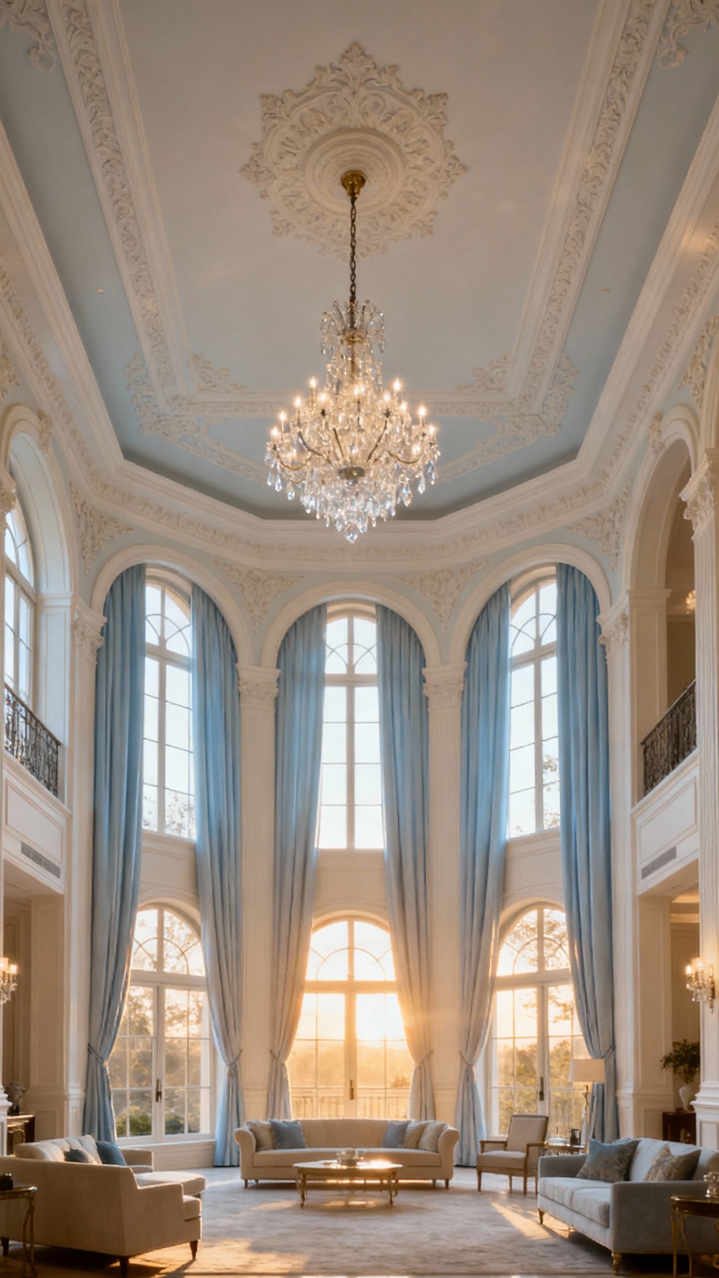 Glamorous transitional living room - Glamorous Transitional Living Room Design - Glamorous transitional living room - These arched windows steal the show, don't they....