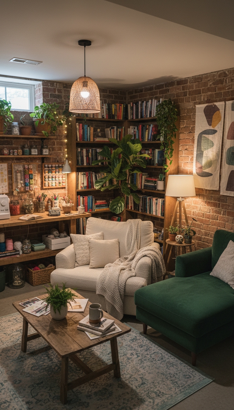 cool basement ideas - Basement She Shed Design Ideas - These comfy armchairs look so inviting. The soft...