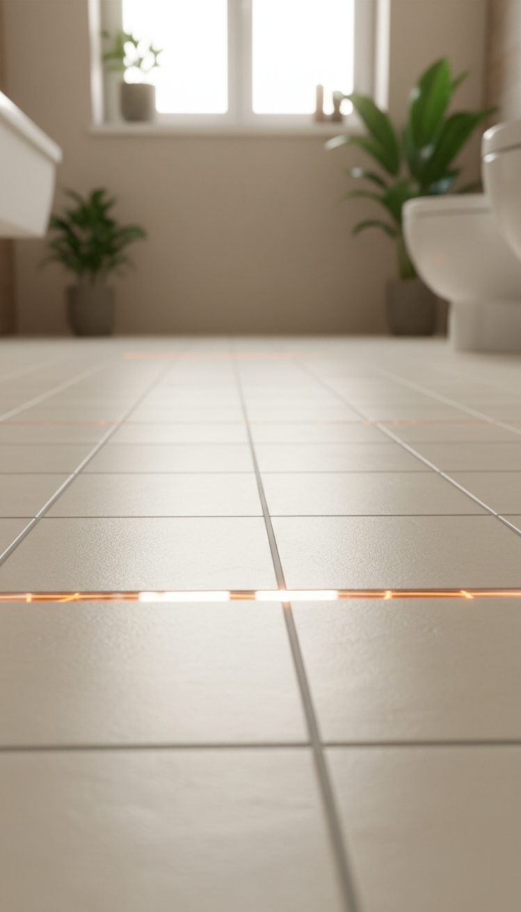 modern bathroom tiles - Modern Bathroom Tiles: Heated Style - These light bathroom tiles create a calming foundation....