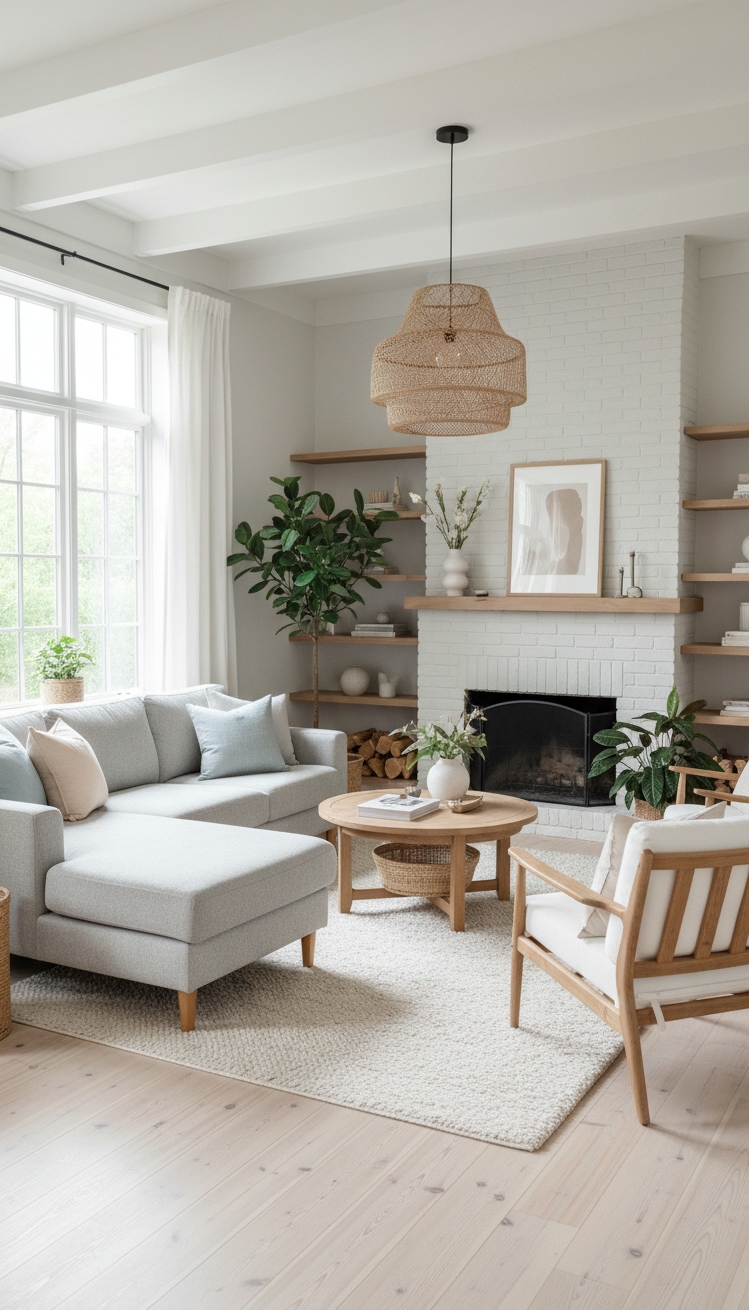 painted brick fireplace - White Brick Fireplace Design Ideas - The painted brick fireplace stands out, doesn't it....