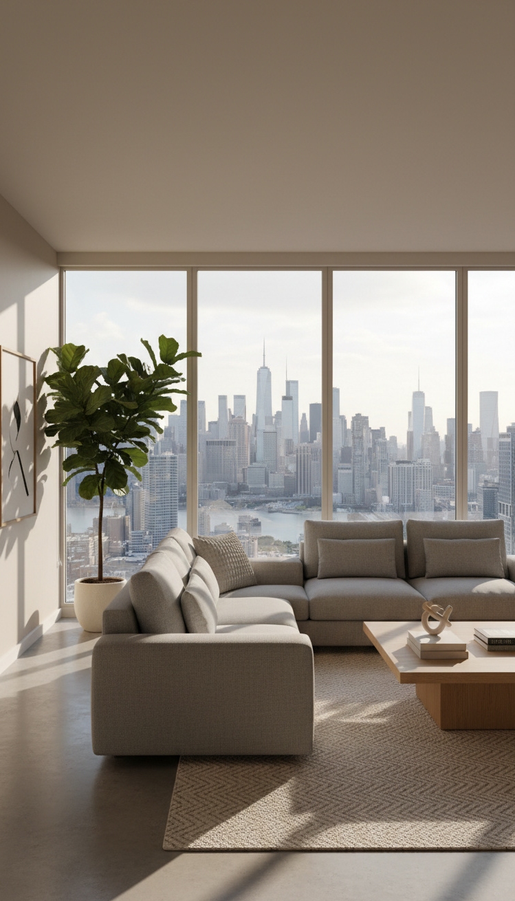 Condo living room - Condo Living: Modern Minimalist Style - These concrete walls feel smooth and cool to...