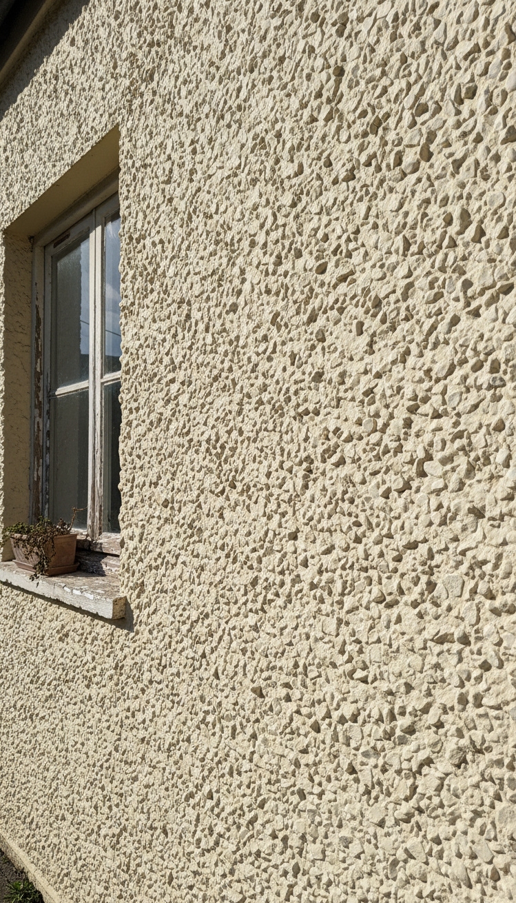 exterior wall texture patterns - Wall Texture: Design with Dimension - Pebble dash gives this exterior wall so much...