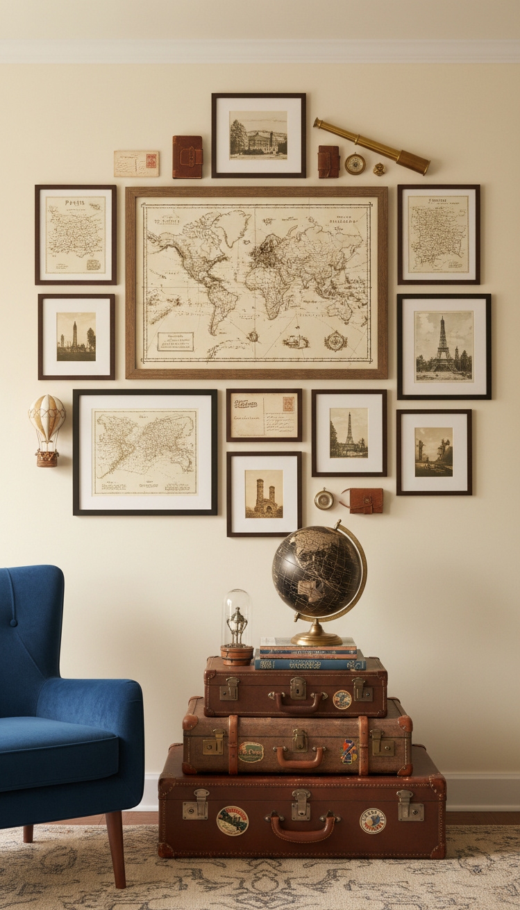 gallery wall bedroom ideas - Muted Colors Grab Bedroom Attention - The gallery wall grabs your attention first. Muted...