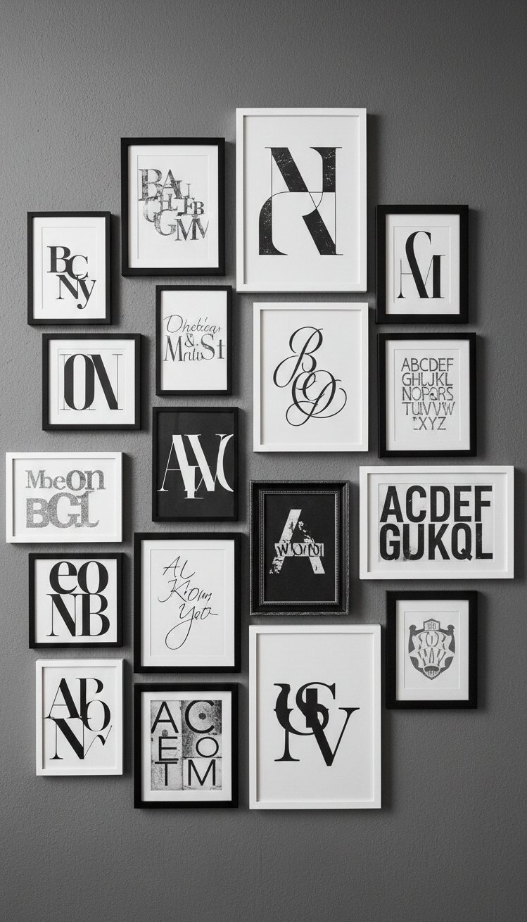 gallery wall bedroom ideas - Bold Typography Grabs Bedroom Attention - The gallery wall grabs your attention right away....