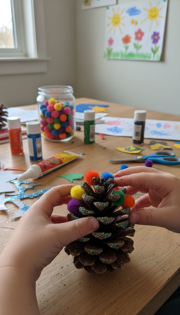 pine cone christmas decorations - Crafting Pine Cone Christmas Decorations - These decorated pine cones feel so festive. Tiny...