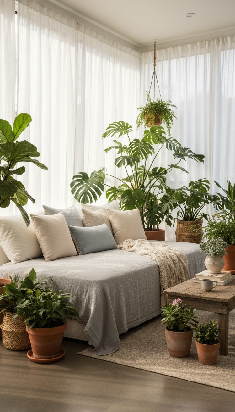 Light Grey Couch Living Room Ideas - Light Grey Couch: Relaxed Living Ideas - The light grey daybed anchors this room, inviting...