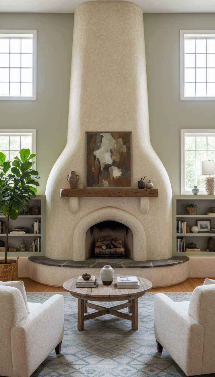 Stucco texture wall ideas - Stucco Walls: Texture for Home Style - The stucco fireplace surround grabs your attention right...