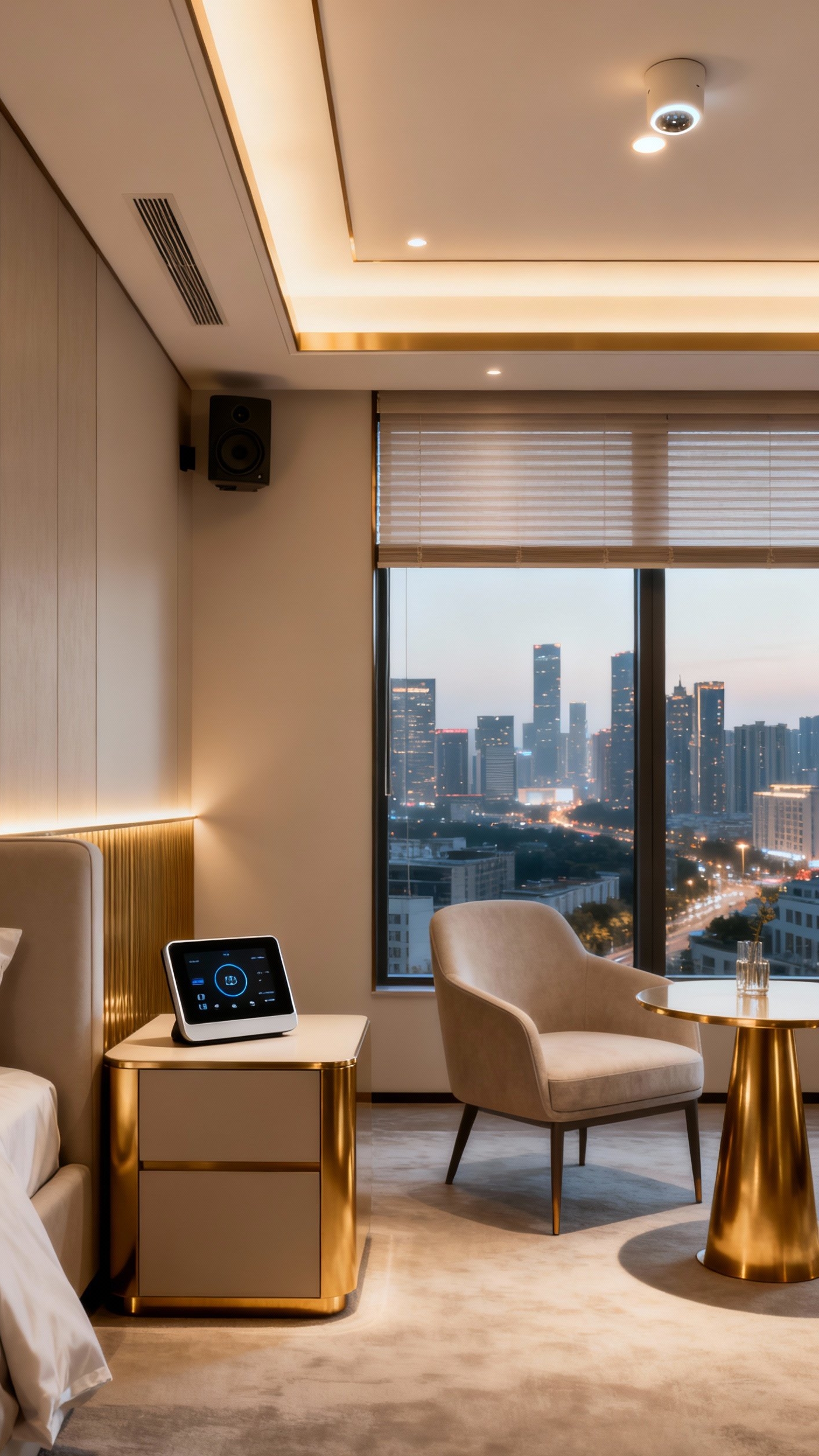 luxury penthouse bedroom - Automated Blinds Set Penthouse Bedroom Tone - These automated blinds set the tone. They promise...