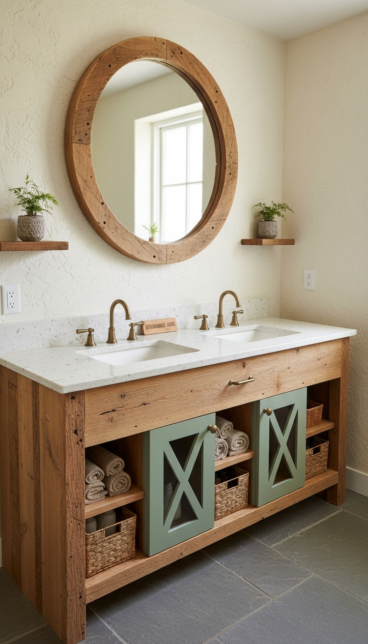 modern cottage vanity - Fresh Cottage Vanity Design Ideas - These reclaimed wood vanities feel warm and inviting....