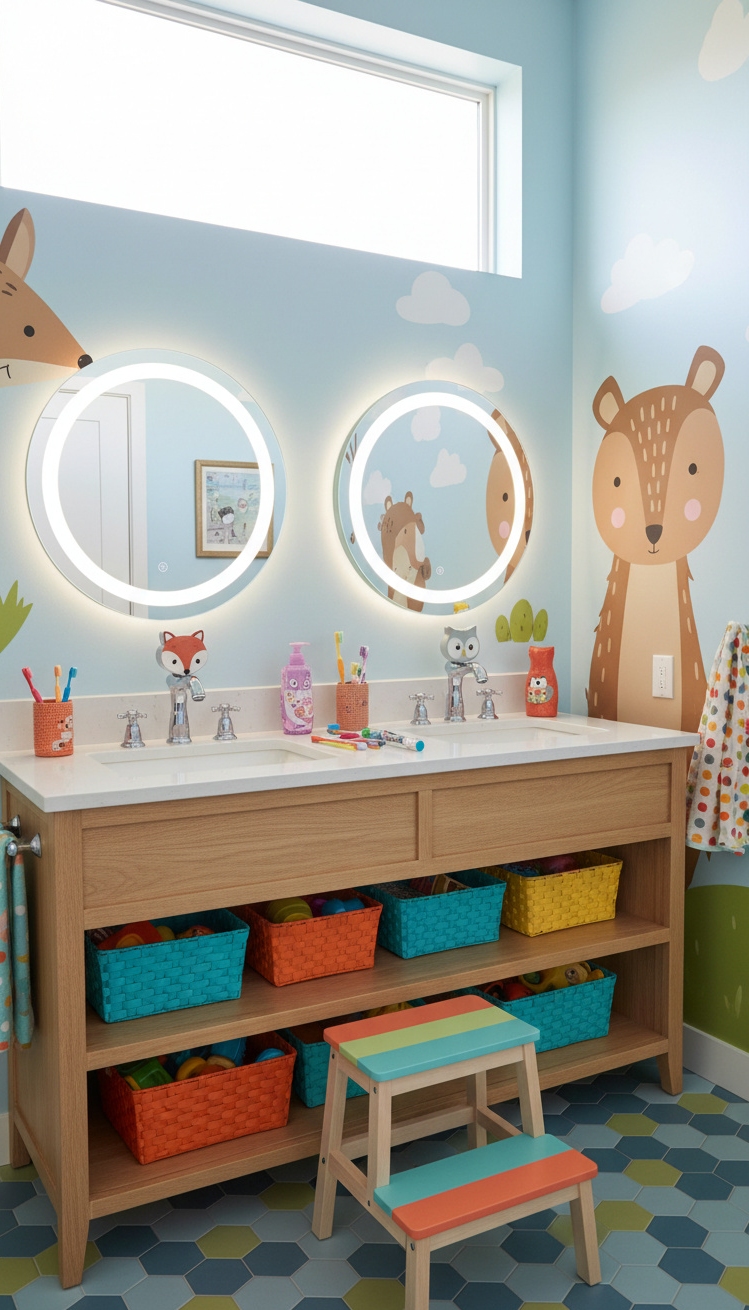 modern cottage vanity - Playful Design for Cottage Vanities - These painted cabinets bring a fresh take to...