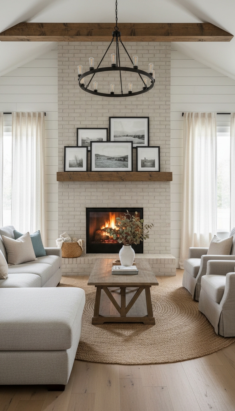 painted brick fireplace - Painted Brick Fireplace Design Ideas - painted brick fireplace - The painted brick fireplace stands as a cozy...