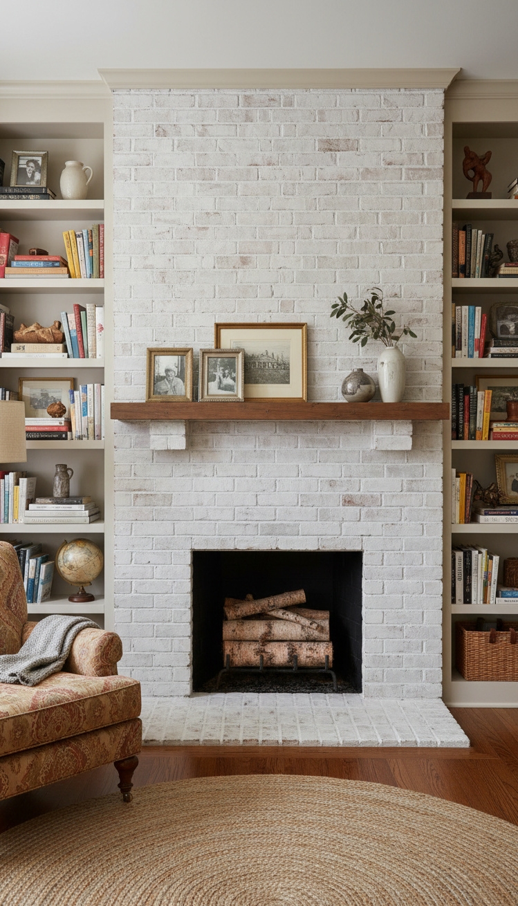 painted brick fireplace - Painted Brick Fireplace Design Ideas - painted brick fireplace - The painted brick fireplace stands as the heart...